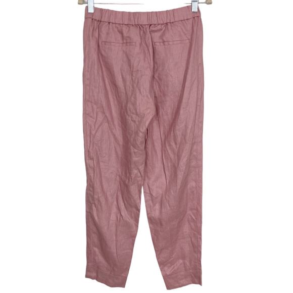 NWT J.Crew High Rise Linen Jogger Pants Pull On Pink Zip Pockets 6 T Tall Long - Picture 3 of 16